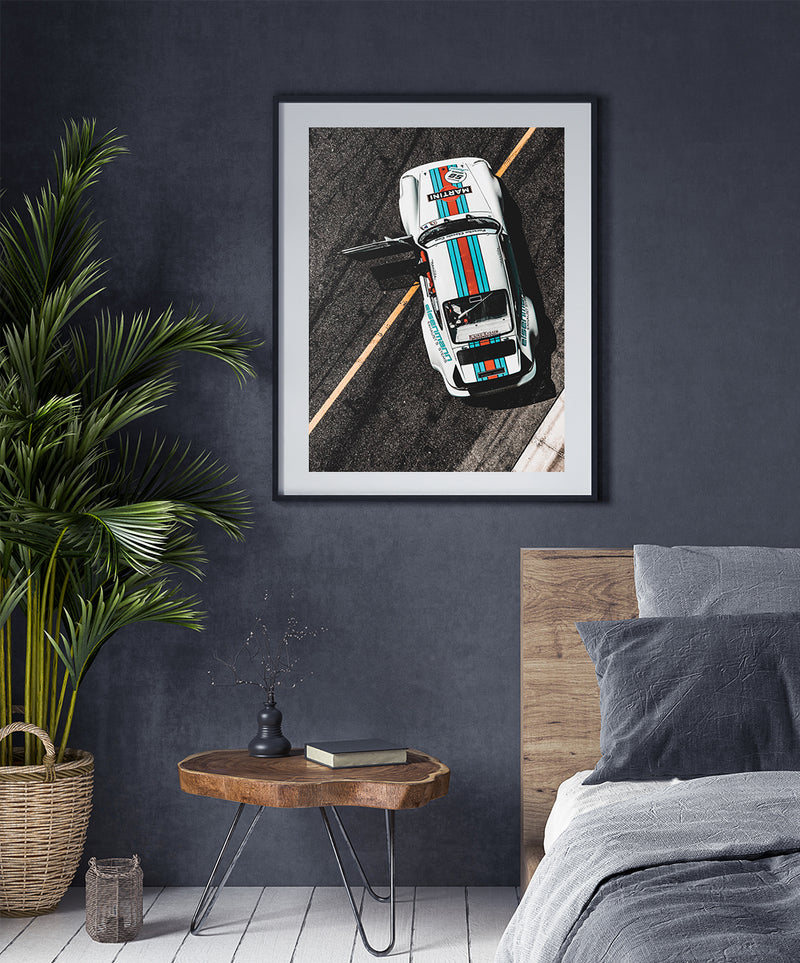 Porsche 911 Martini Racing Car Poster, Car Wall Art, Racing Wall Decor