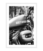 Harley-Davidson Motorcycle Poster, Harley Wall Art, Black and White Sportster Print