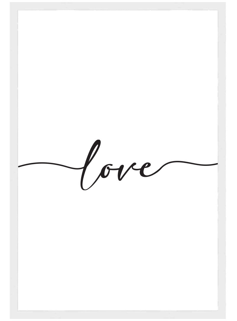 Script Love Poster | Love Type Print | Black & White Love Art – Postermod
