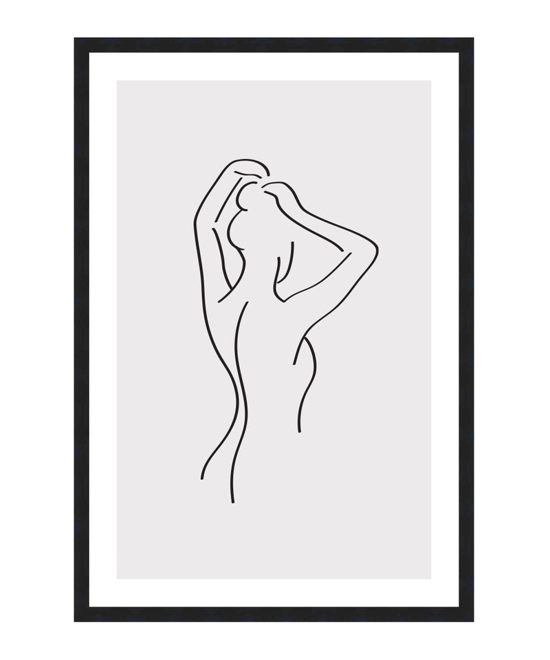Visual Woman Sketch, Female Body Art, Modernvisual Line Drawing,beauty Lady  Poster,classy Wall Decor, Black White Minimal Portrait Poster Prints Wall  Art (16